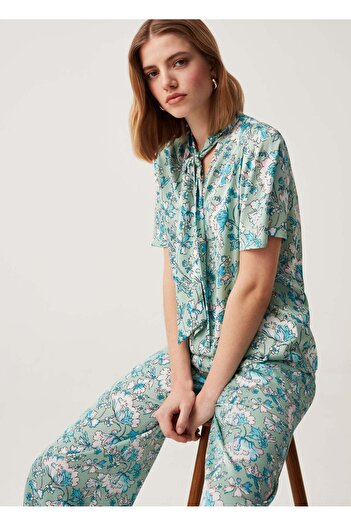 Ovs Satin Blouse With Foulard