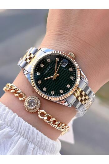 Homies Steel Cord 2 Years Warranty 30 Mt Water Resistant Women Wrist Watch+Bracelet Hm.23257.5