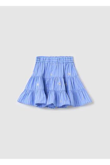 Ovs Tiered Skirt With Stripe Pattern And Sequins