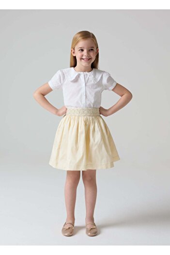 Ovs Taffeta Skirt With Lurex Embroidery