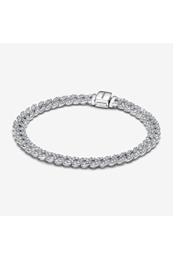 Pandora Bratara Pantora tip lantisor Pave Timeless Zirconiu, Argint 925 - 18cm