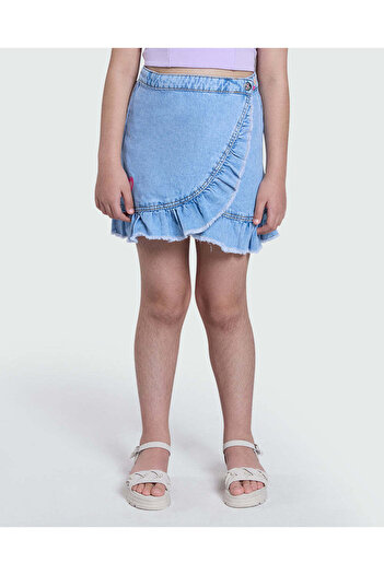 Ovs Medium Blue Denim Skirt For Girls