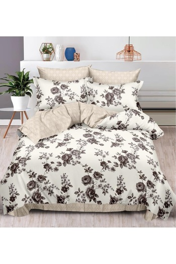 CHIRASO FINE Cotton Bedding Set, ELASTIC Sheet 180x200+25cm, Duvet Cover 200x230cm 4 Pillowcases