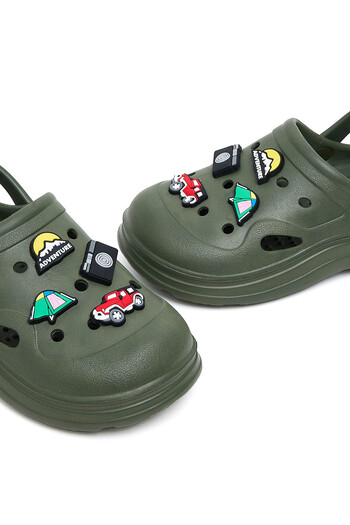 R&B Olive BOYS CLOGS 32-37