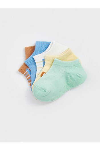 LC Waikiki Baby Yellow Striped Baby Boy Booties Socks 5 Pcs