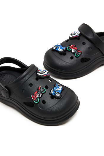 R&B Black KIDS BOYS CLOGS 26-31