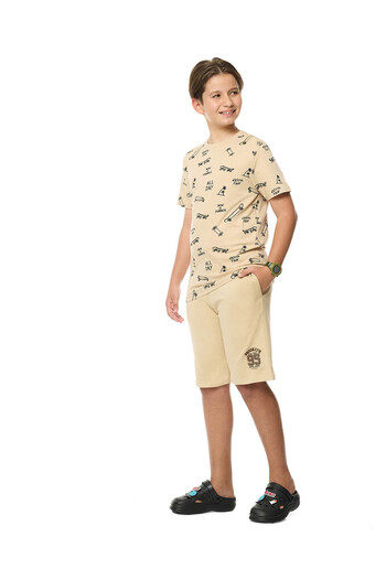 R&B Beige BOYS KNIT SHORTS 8-16Y