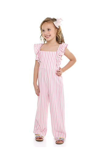 R&B Pink GIRLS KNIT DUNGAREES 2-8Y
