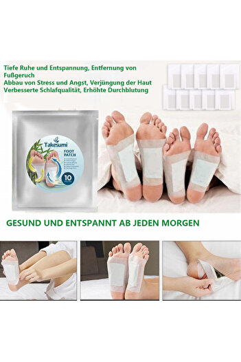 NIANFEN Set of 10 detox foot patches, white, 100% ingredients