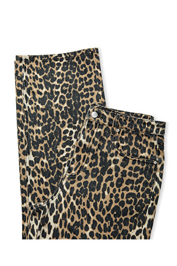 İpekyol Leopar desen non denim pantolon