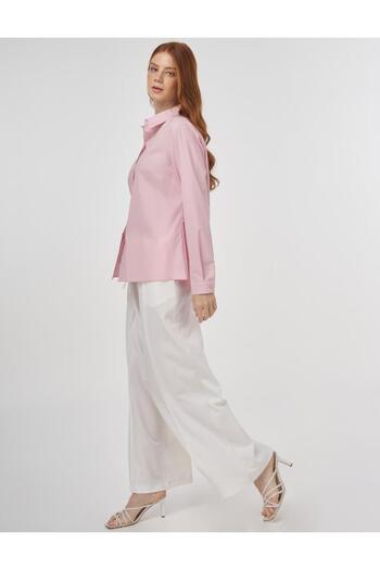 Kayra Πουκάμισο γιακά Poplin Tunic Powder