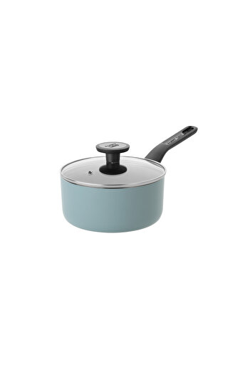 Berghoff Cratiță din ardezie, 18 cm, 1,9 l, capac, mâner lung, aluminiu, sticlă, albastru