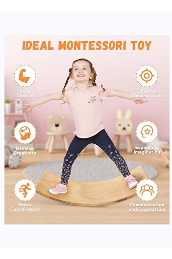 fulina Extra Long Wooden Balance Board,Exercise Balance,Natural and Safety,for All Ages,83CM