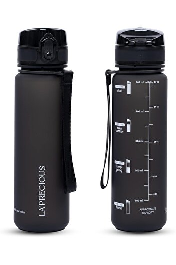 LA' PRECIOUS Water Bottle for Kids & Adults, 500ML, Midnight Black - USA Tritan Material, Non-Toxic