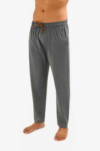 DÜVEN Men's Cotton Anthracite-Black 2-Piece Single Bottom Pajamas - Seasonal Pajama Bottoms