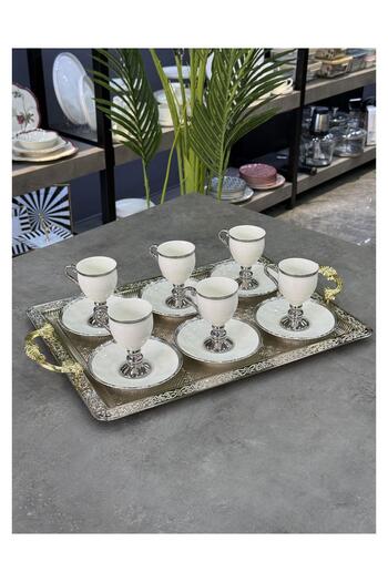 Doğudeko Rectangular Metal Luxury Large Tray