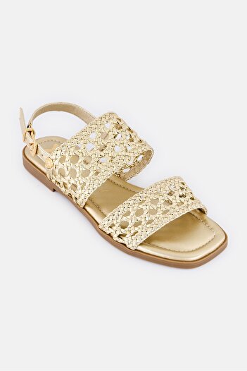 XTI Women Adjustable Buckle Sandals, Gold