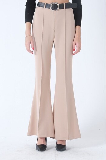 FA Butiq Women's Spanish Leg Beige Pants