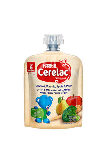 Cerelac Cerelac Puree Fruits & Vegetables, Broccoli, Parsnip, Apple & Pear, 90g