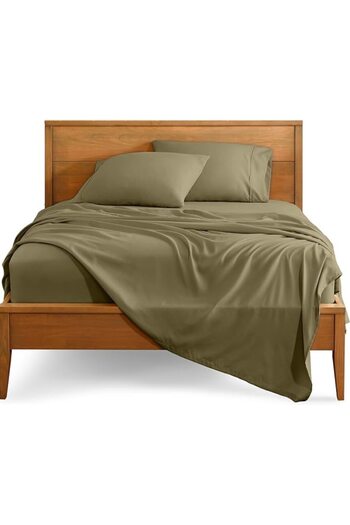 Kotonia Home bed sheet, 100% cotton, Olandina color, 220x240 cm, olive