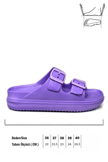 sermoda Double Buckle Lightweight Eva Summer Beach Slippers Pool Slippers Sink Slippers Purple