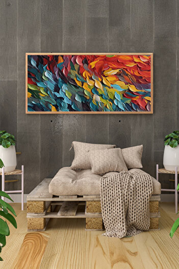 Artavessa Tek Parça Gerçek Ham Ahşap Yatay Panorama Çerçeveli Tablo - Model 28