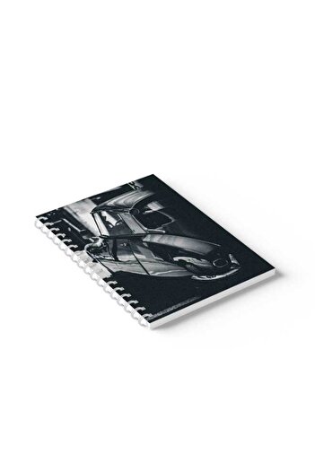 LOWHA Spiral Notebook with Front and Back Hard Covers Featuring Classic Car Design