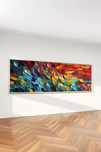 Artavessa Tek Parça Gerçek Ham Ahşap Yatay Panorama Çerçeveli Tablo - Model 28