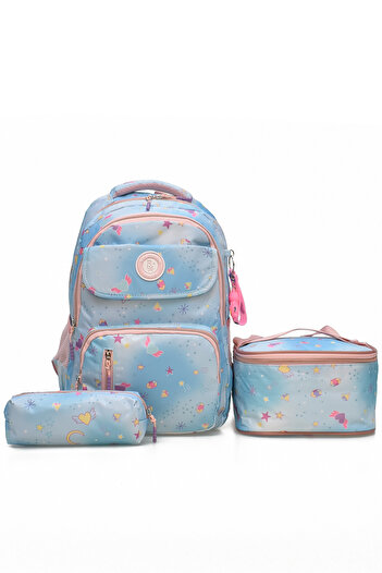 ELATAE Children's 3-Piece School Set Primary School Bag & Thermal Lunch Bag & Pen Holder 1390