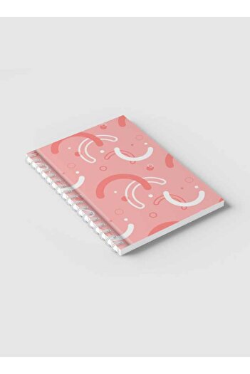 LOWHA Spiral Notebook with Front and Back Hard Covers Featuring Memphis Abstract Shapes Design