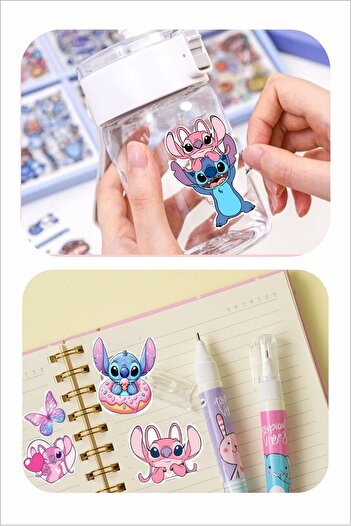 Piksel Grafik Stitch and Angel Sticker Set - Pen, Laptop Notebook Water Bottle Sticker
