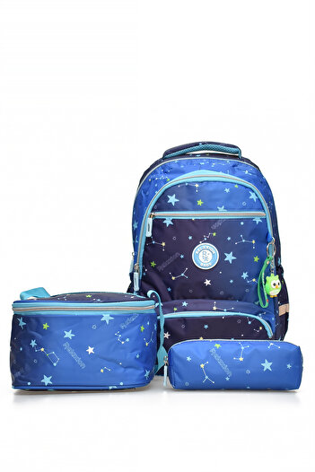 ELATAE Children's 3-Piece School Set Primary School Bag & Thermal Lunch Box & Pen Holder 1385