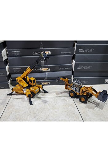 Ailenizin Oyuncakçısı Super 2'LI İŞ MAKİNELERİ VİNÇ BULDOZER