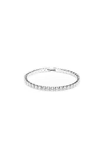 ElectraStore White Gold Plated Tennis Bracelet and Silver Earrings Set