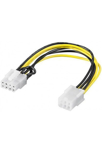 goobay | Cablu de alimentare | Masculă | PCI Express cu 6 pini | Mamă | PCI Express cu 8 pini | 19,5 cm