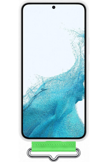 Samsung Galaxy S22; Silicone Cover with Strap; White
