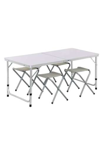 OEM Set masa pliabila din aluminiu cu 4 scaune 120x60x70cm