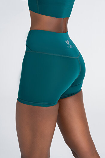VOOA SPORTSWEAR Define Push-up Cross Belt Detayli Şort Tayt Yeşil