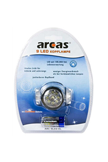 ACARCASA HOME Arcas | Latarka czołowa | LED | Czarna | Srebrna