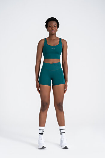 VOOA SPORTSWEAR Define Push-up Cross Belt Detayli Şort Tayt Yeşil