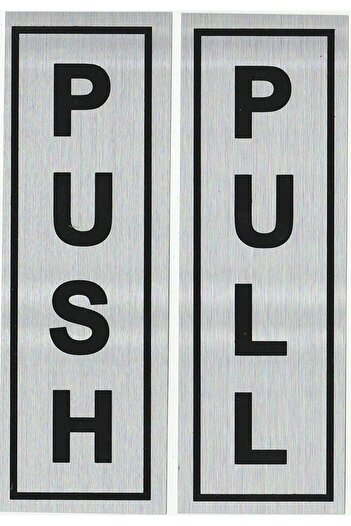 Yuwell YU WELL Push Pull Sign Stickers Self Adhesive Push & Pull Signage Board Glass Door Sticker