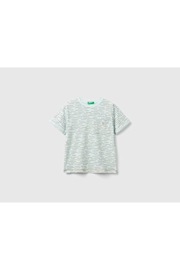 United Colors of Benetton Children's T-Shirt with Round Neck and Printed Logo on Chest