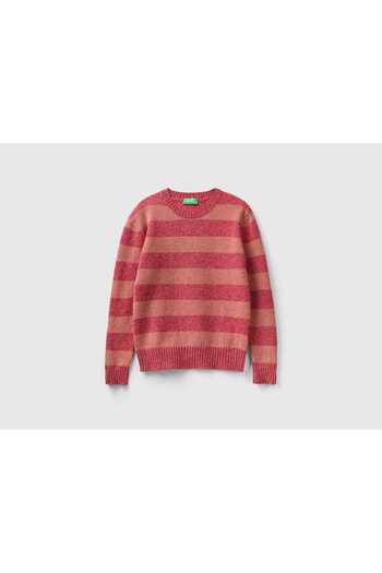 United Colors of Benetton Pure Shetland Wool Striped Sweater
