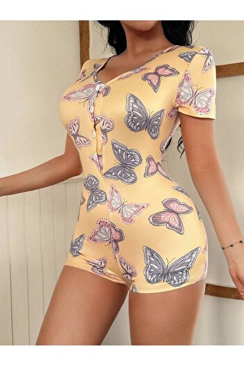 the DIFFerent Γυναικεία κοντή φόρμα με κουμπιά Butterfly Dreams