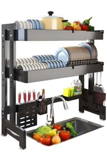 Hexar ® 64 – 100 CM Length Adjustable Over The Sink Dish Rack