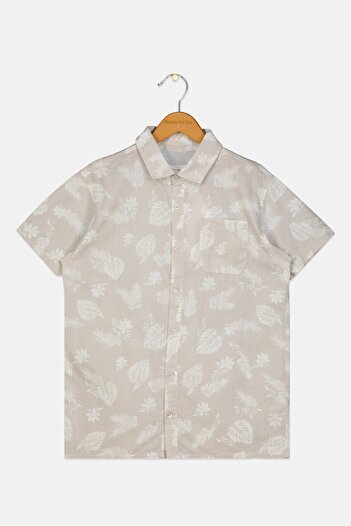 Scene & Heard Kids Boy Allover Print Casual Shirt, Grey