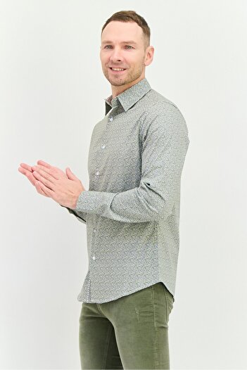 Paper Denim & Cloth Men Regular Fit Floral Print Long Sleeves Casual Shirt, White