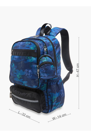 LBL by Shoexpress Gamer Print School Backpack with Detachable Pouch - 47x14x32 cm