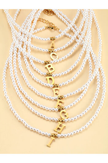 Belora Pearl necklace with letters - M