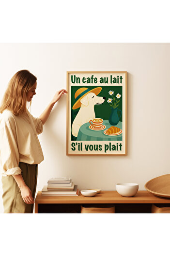 ARTHOUSECOLLECTIVE Vintage Poster - Coffee and Croissant - 4 - Unframed Poster in Table Sizes